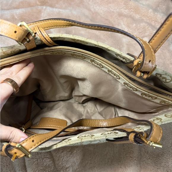 Michael Kors Tan Monogram Tote - Picture 2 of 2